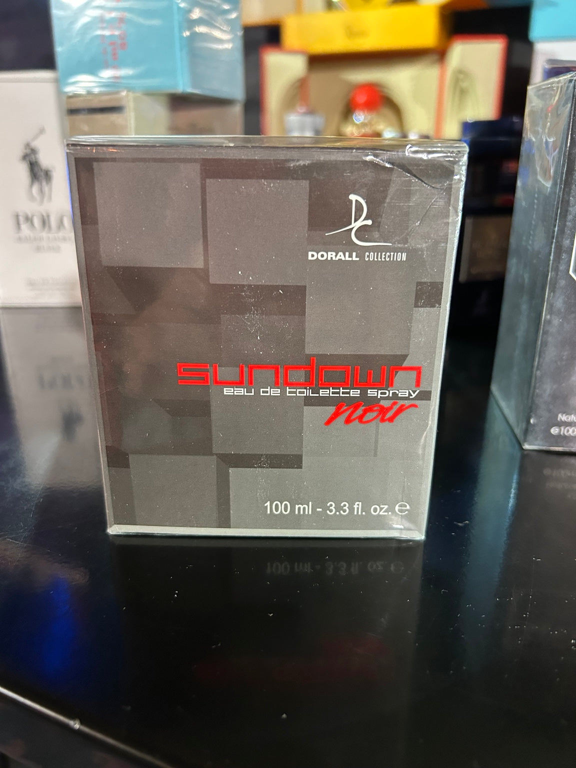 Actual donated Dorall Collection Sundown Noir for Men 100ml Eau de Toilette box