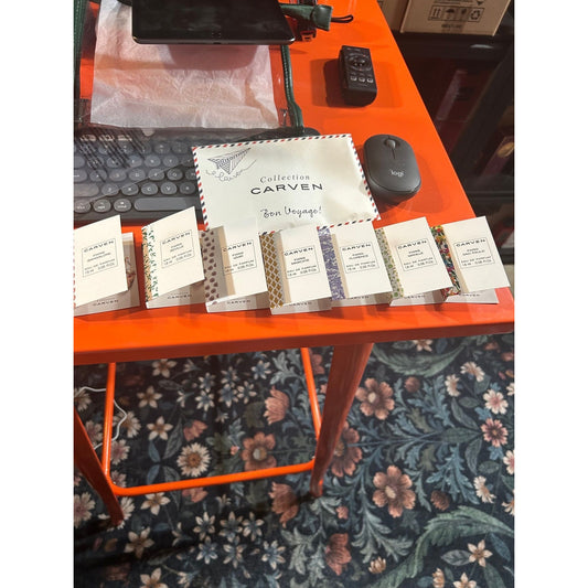 Carven Bon Voyage Mini Sample Set – 7 x 1.5ml Journeys in a Box ✈️🌍