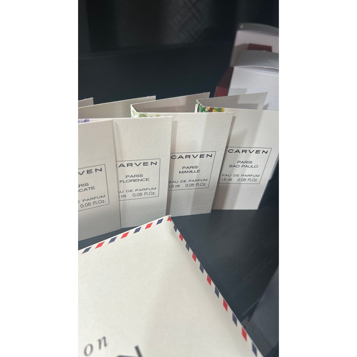 Carven Bon Voyage Mini Sample Set – 7 x 1.5ml Journeys in a Box ✈️🌍