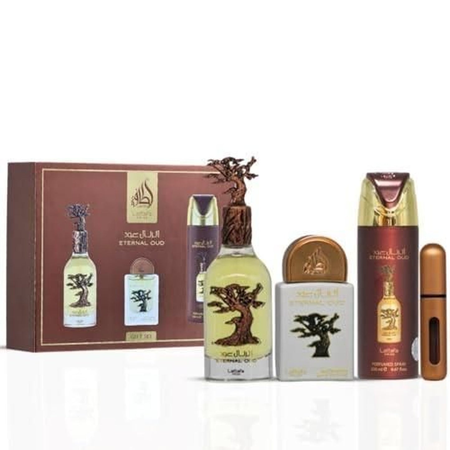 Lattafa Pride Eternal Oud Unisex Three-Piece Fragrance Gift Set – 100ml + 20ml + 200ml