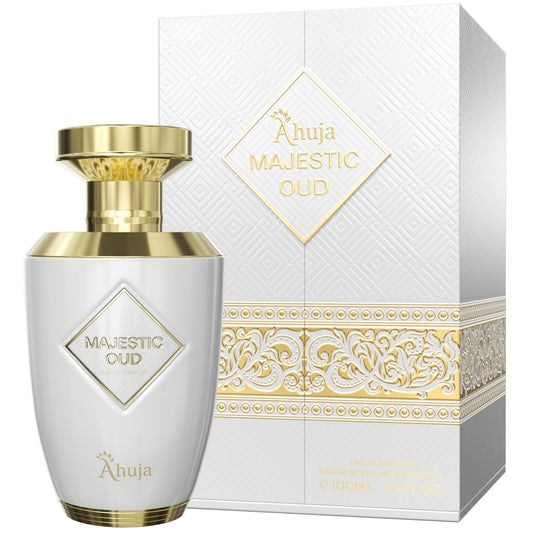 Ahuja Majestic Oud Eau de Parfum 100ml bottle and box