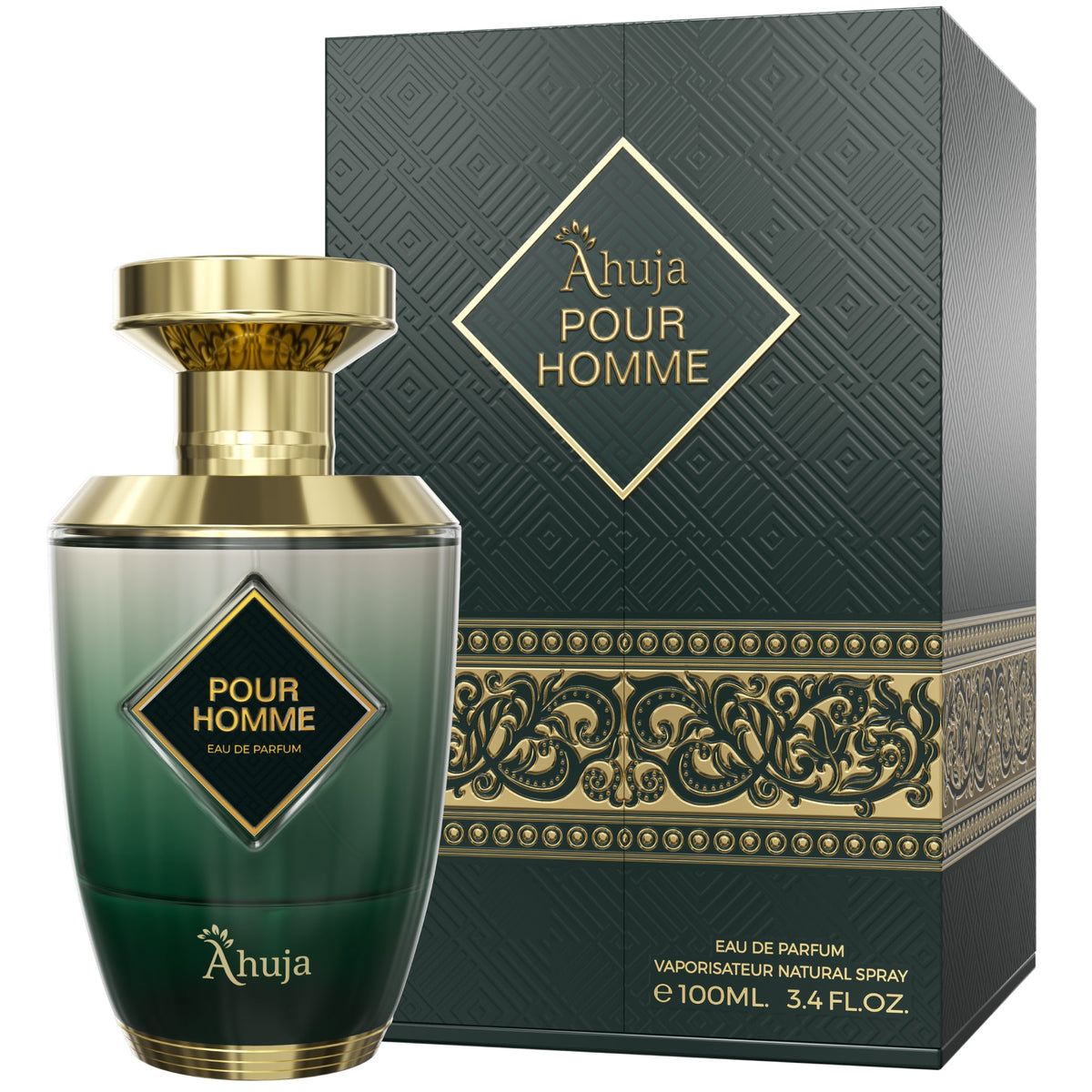Ahuja Pour Homme Eau de Parfum 100ml bottle and box