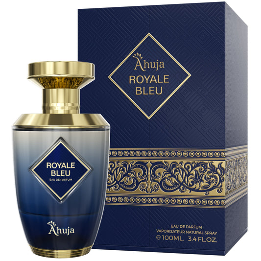 Ahuja Royal Bleu Eau de Parfum 100ml bottle and box