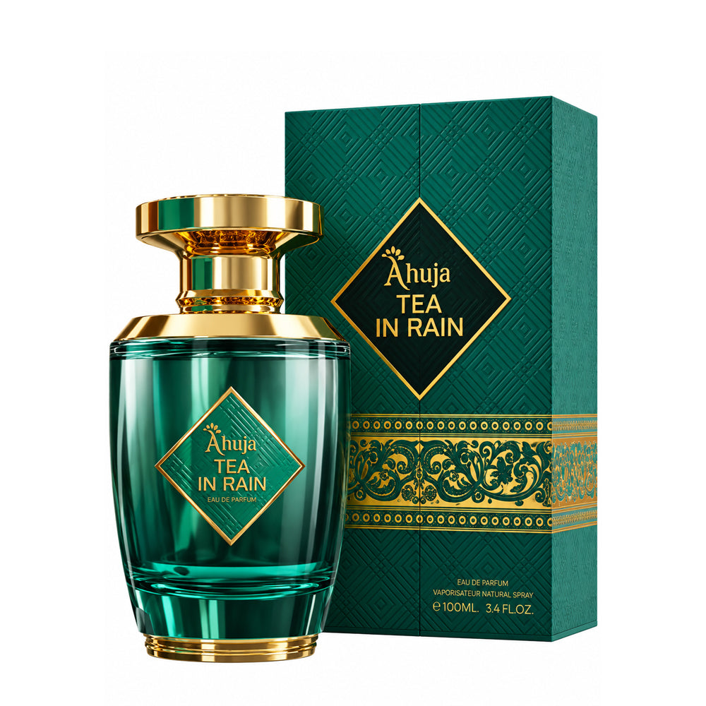 Ahuja Tea In Rain Unisex Eau de Parfum – 100ml bottle and box