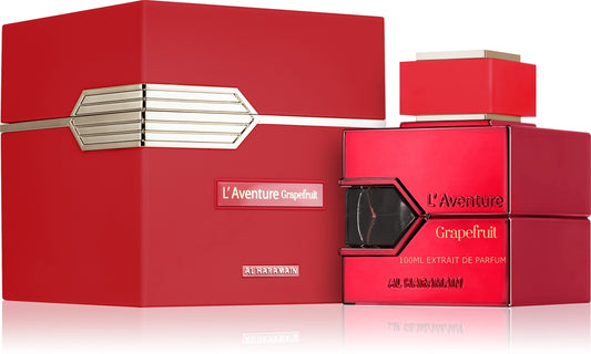 Al Haramain L'Aventure Grapefruit Extrait de Parfum 100ml bottle and box