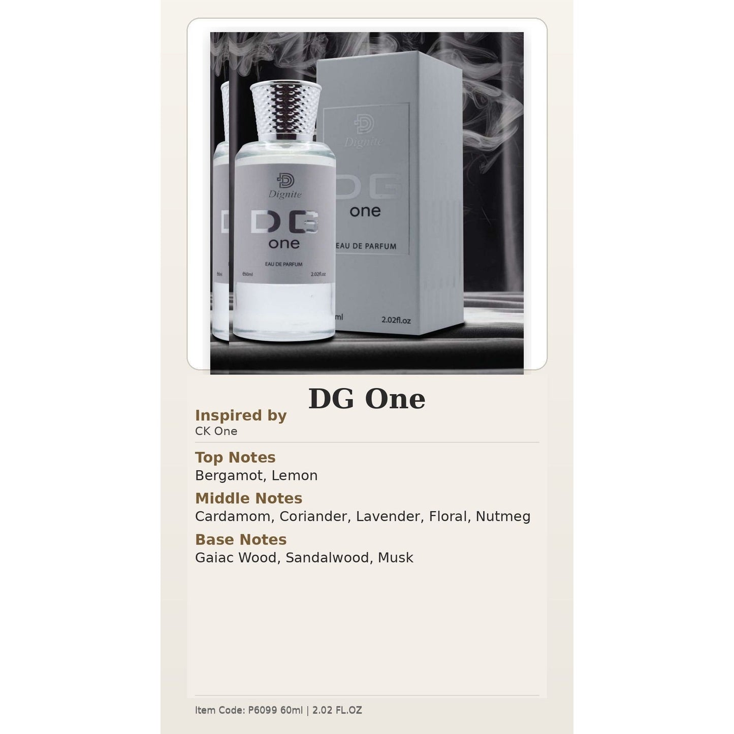 Dignite DG One Unisex Eau de Parfum – 60ml