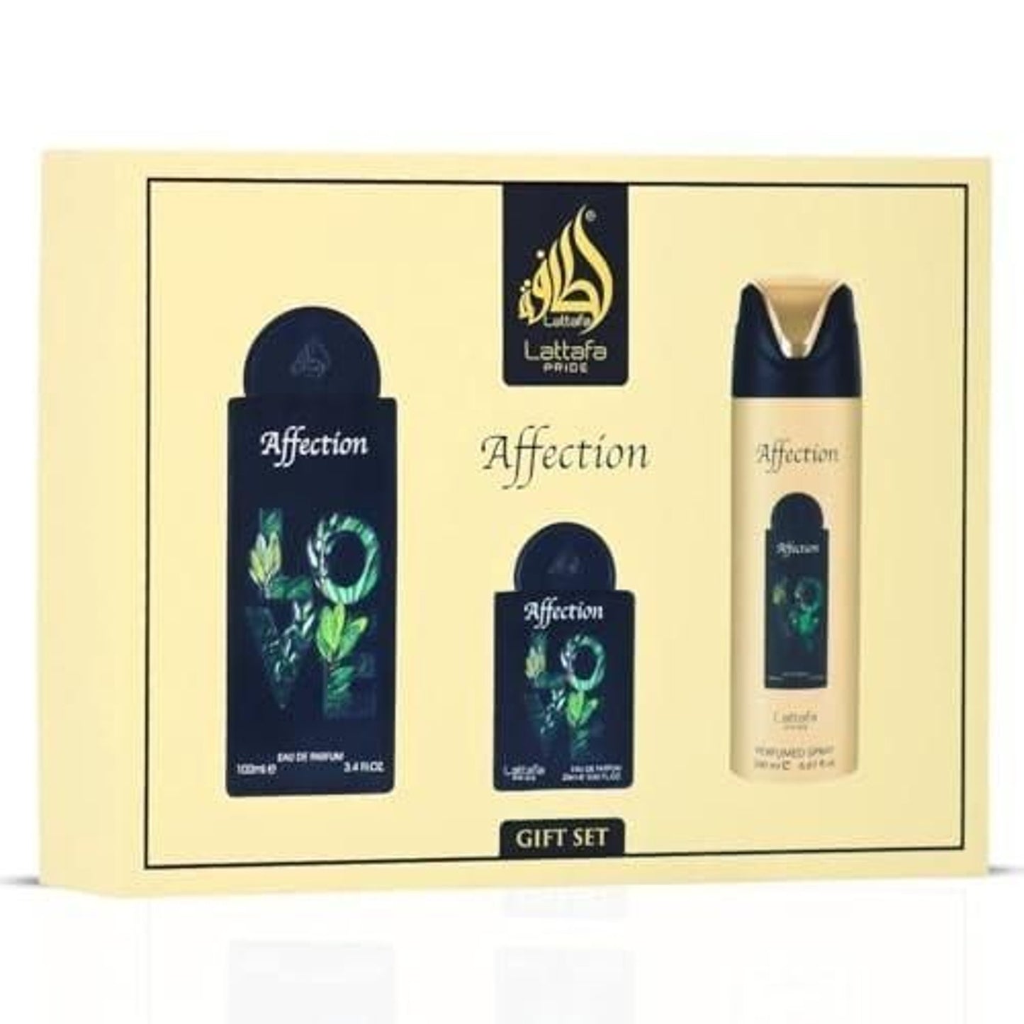 Lattafa Pride Affection Unisex Three-Piece Fragrance Gift Set – 100ml + 20ml + 200ml