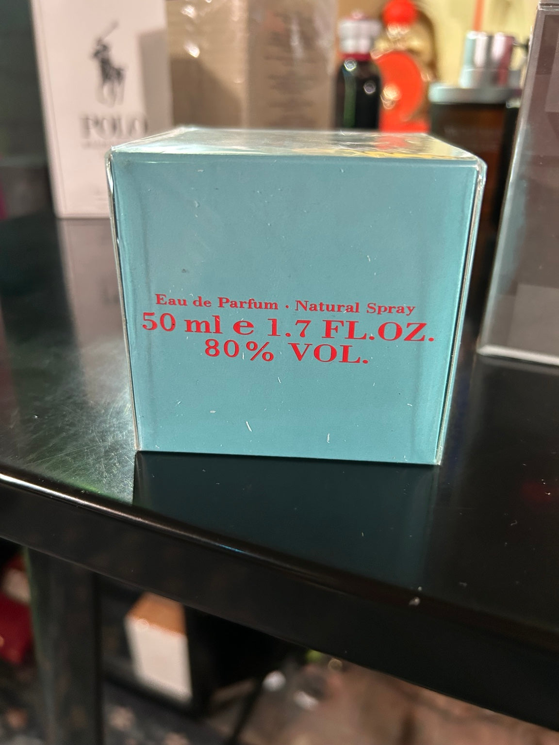 Actual donated Blue-Up Laurin Women box showing 50ml Eau de Parfum size