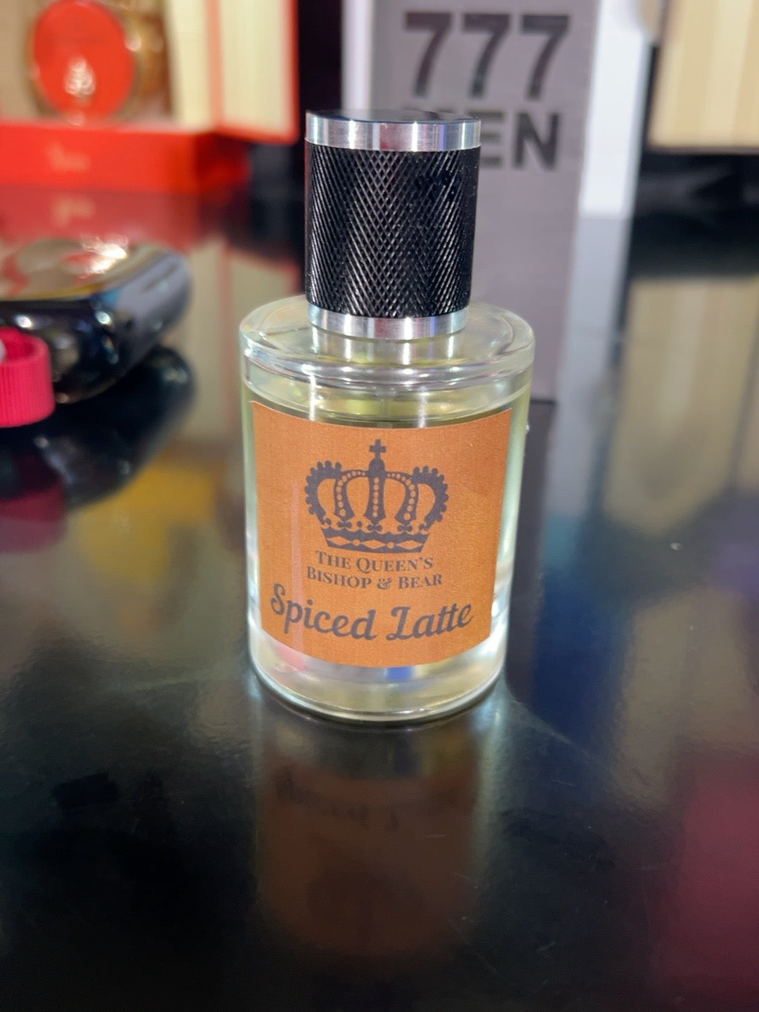The Queen's Bishop & Bear Spiced Latte - actual Blessing Shelf bottle