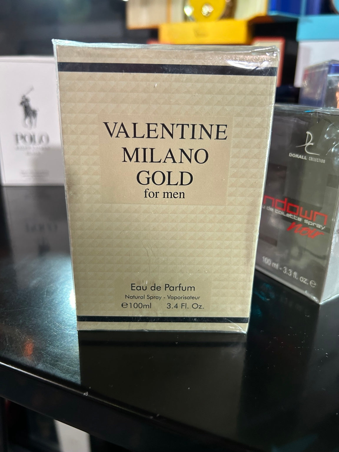 Actual donated Valentine Milano Gold for Men 100ml Eau de Parfum box