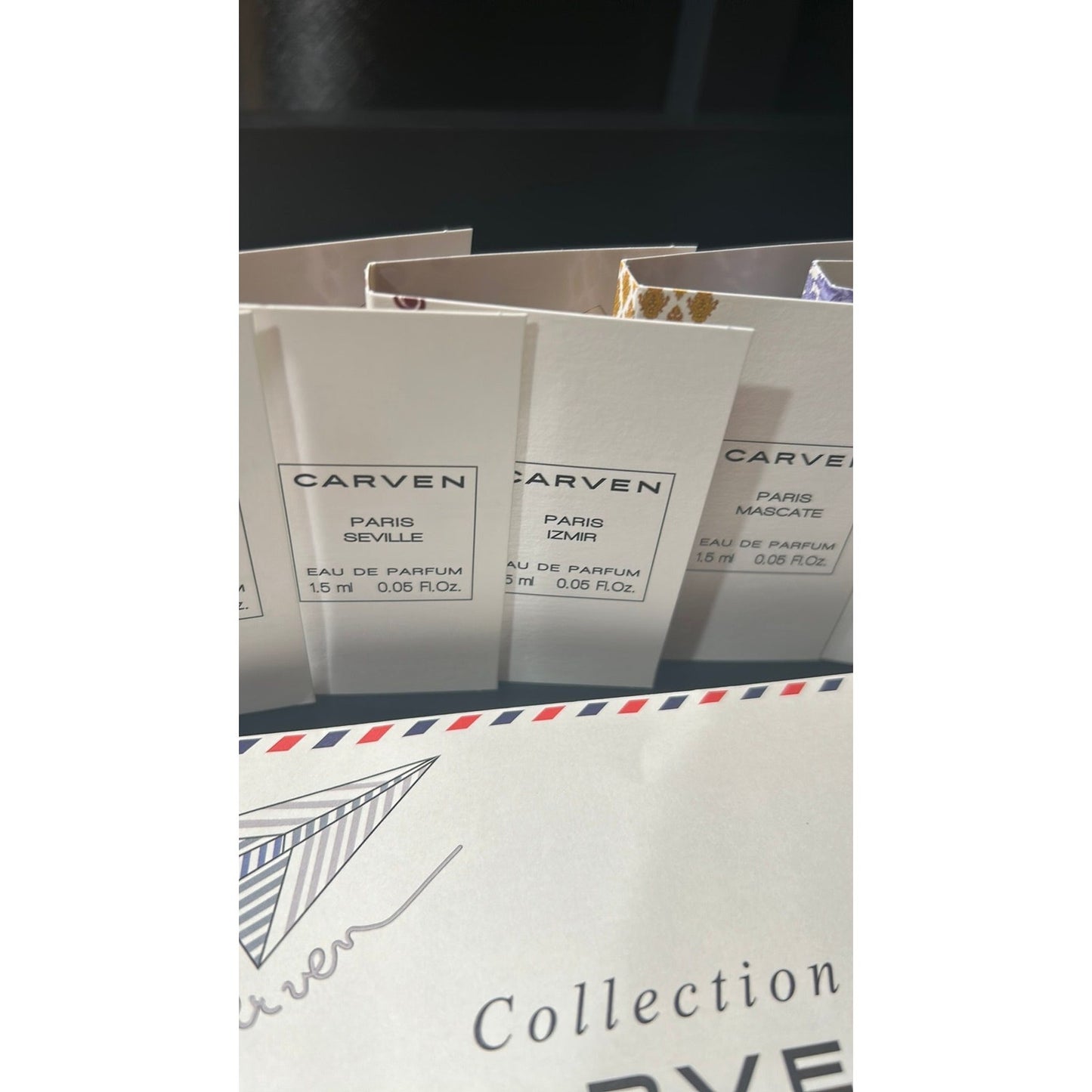 Carven Bon Voyage Mini Sample Set – 7 x 1.5ml Journeys in a Box ✈️🌍