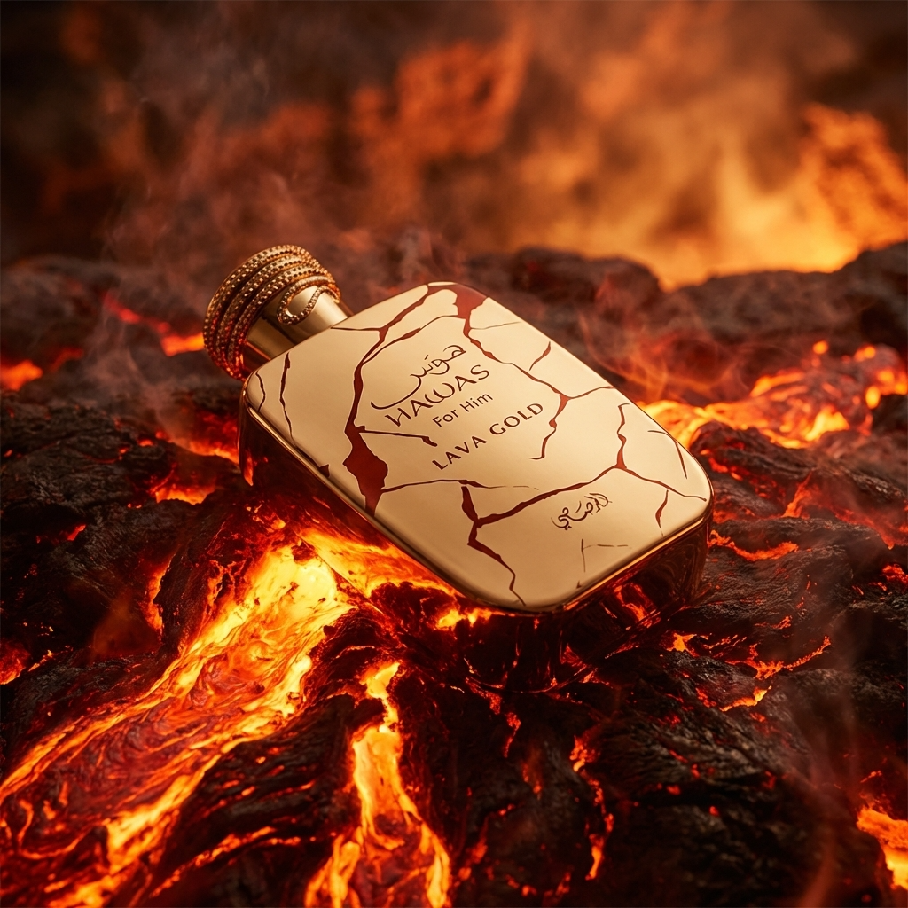 Rasasi Hawas lava styled product photo