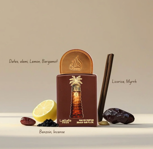 Lattafa Pride Ajwaa 20ml mini official promotional image