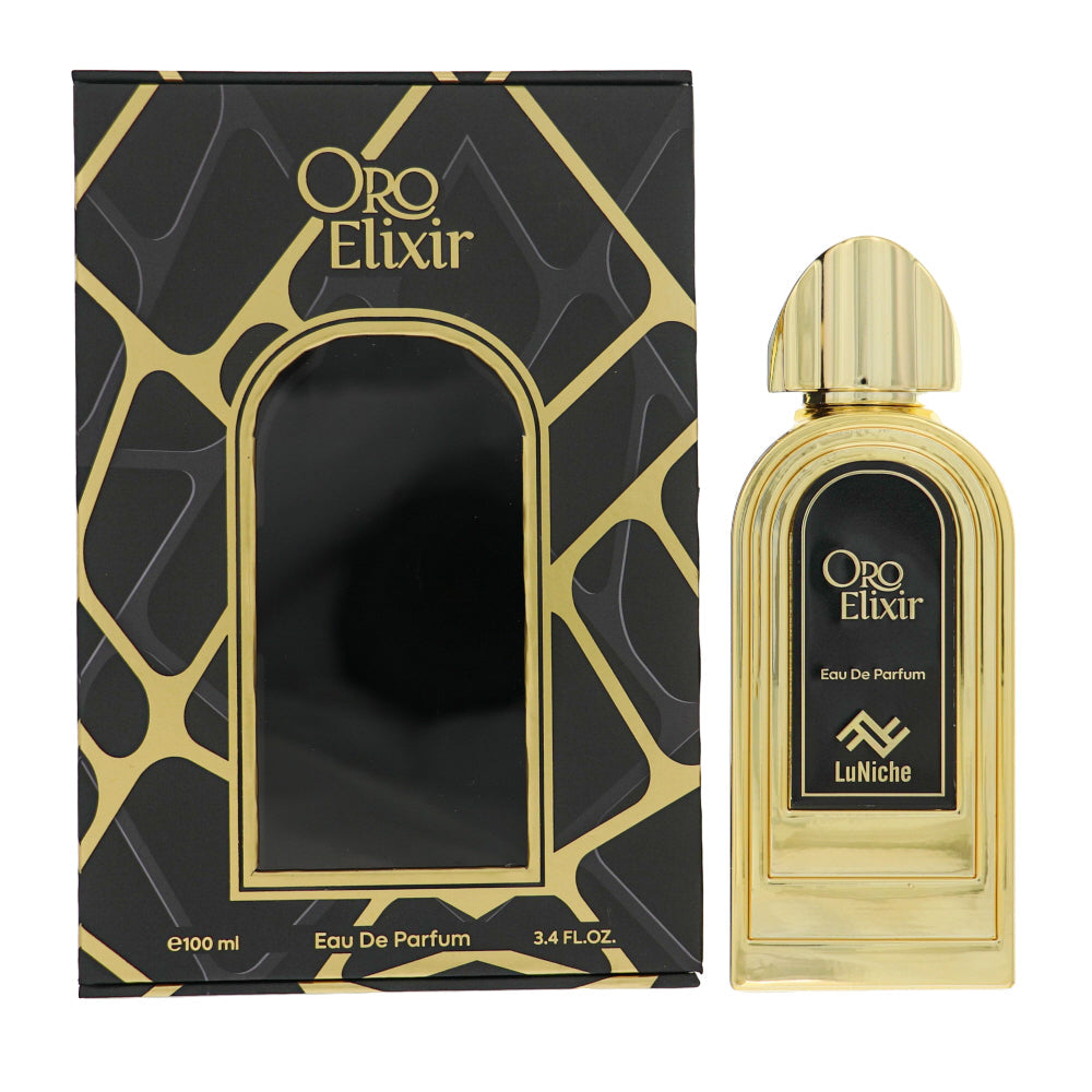 LuNiche Oro Elixir Eau de Parfum 100ml bottle and box