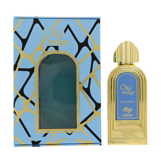 LuNiche Oro Indigo Eau de Parfum 100ml bottle and box