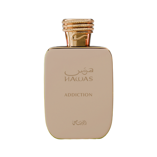 Rasasi Hawas Addiction 100ml bottle with gold cap