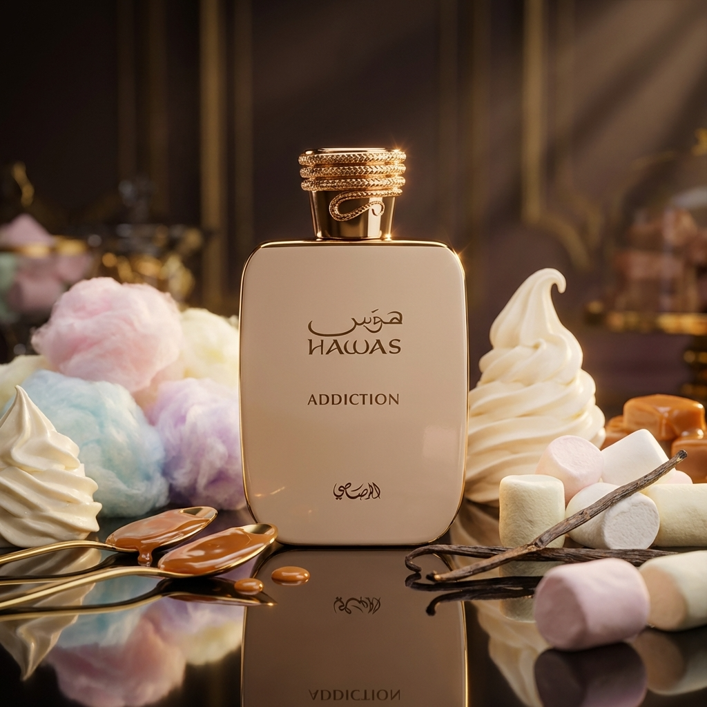 Rasasi Hawas Addiction with vanilla, caramel, marshmallows and cotton candy