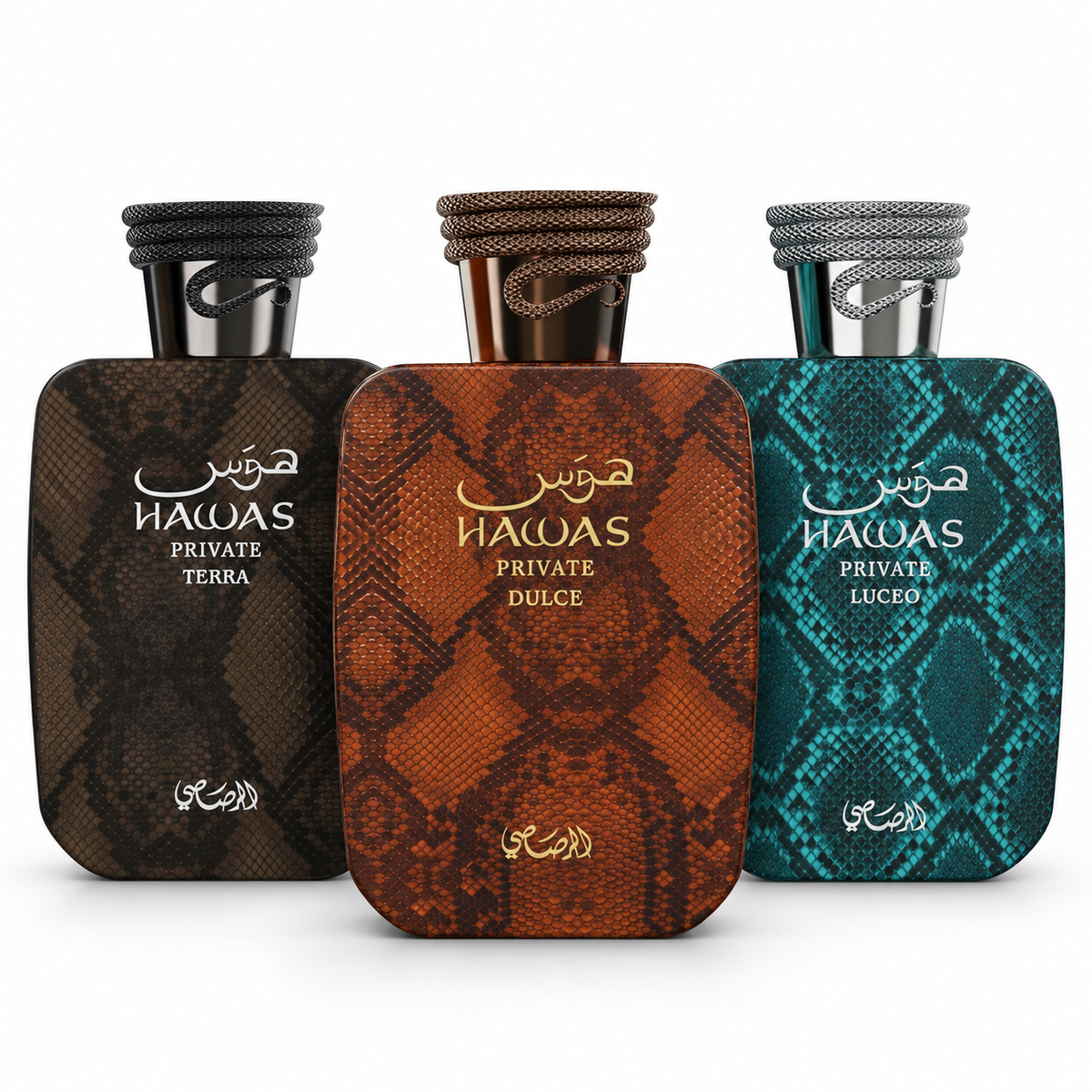 Rasasi Hawas Private Terra, Dulce and Luceo Extrait de Parfum trio