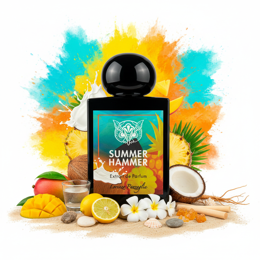 Lorenzo Pazzaglia Summer Hammer scent story with mango, pineapple, coconut and tropical notes