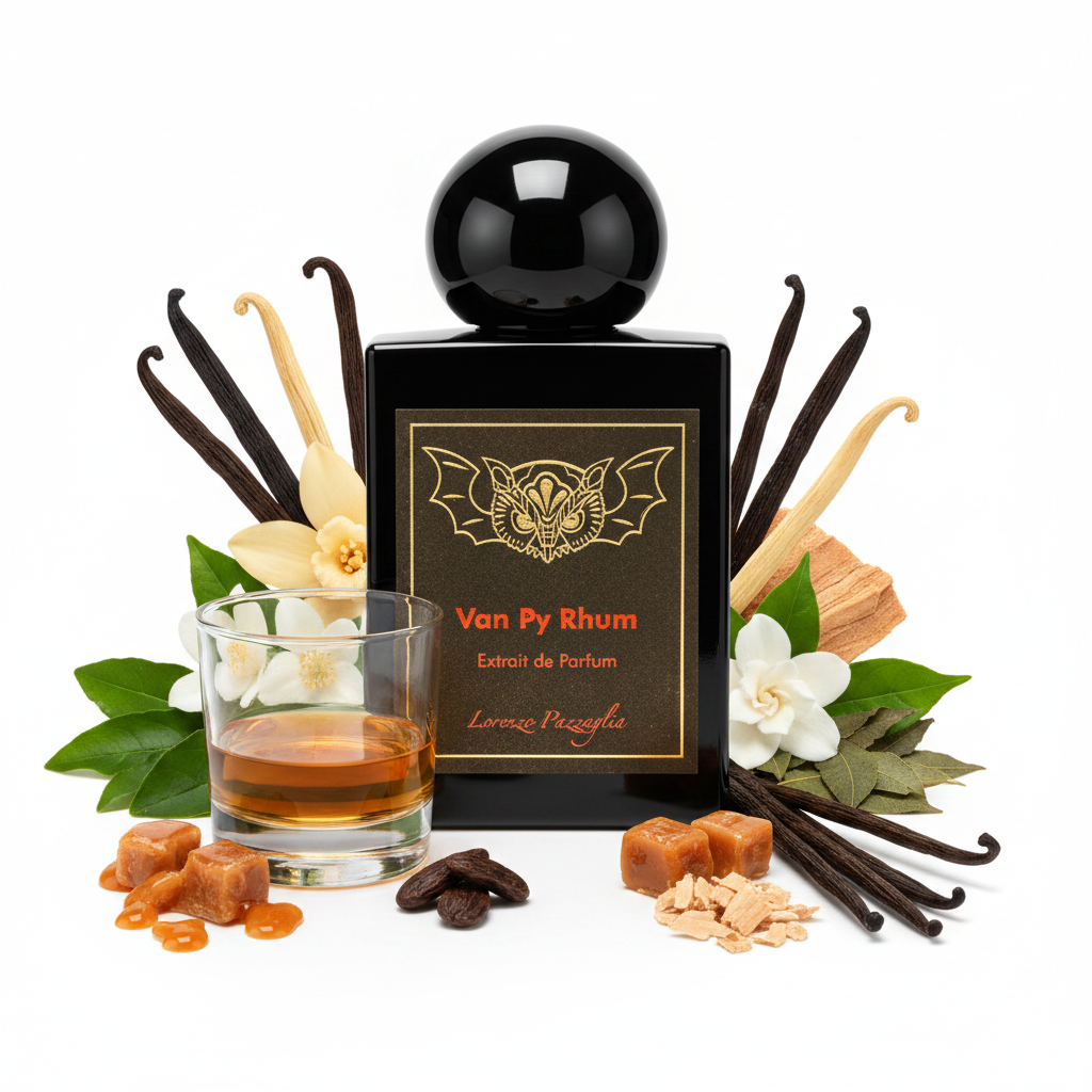 Lorenzo Pazzaglia Van Py Rhum scent story with rum, vanilla, caramel and woods